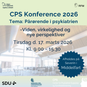 CPS konference 2026, Pårørende i psykiatrien, støtte og inddragelse af pårørende